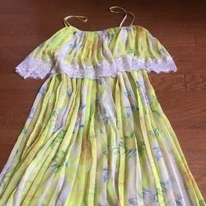 Neon and Lace Maxi dress